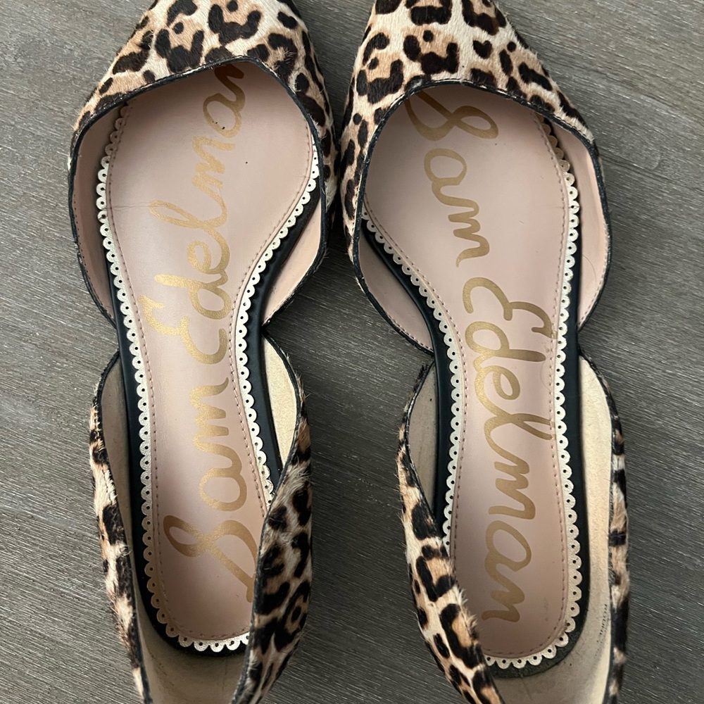 Sam Edelman Leopard Print D'Orsay Flats - Tan, Black